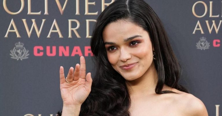 Rachel Zegler Brings a Chain-Held Neckline Moment to Strapless Dress at Olivier Awards