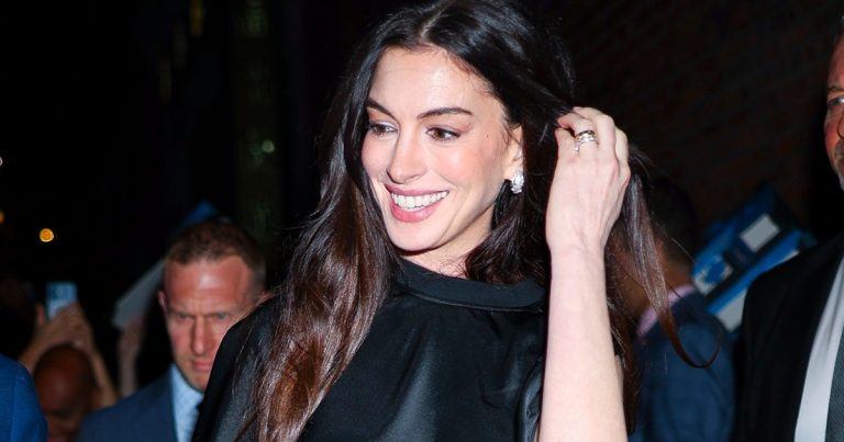 Anne Hathaway’s LBD With Sheer Stockings Is a Crowd-Puller After Premiere