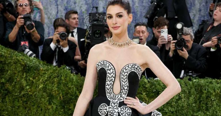 Anne Hathaway Gets Wet in Fully See-Through Saint Laurent Dress for Elle