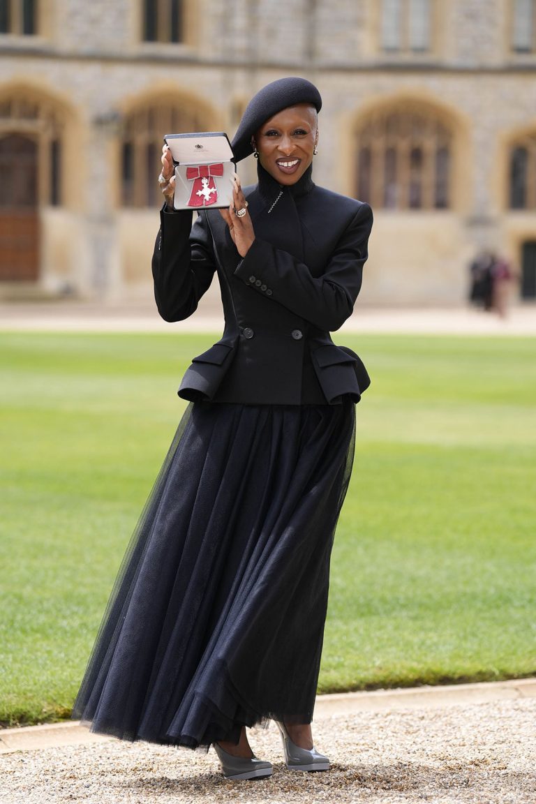 Cynthia Erivo Receives MBE In Darkly Dramatic Givenchy