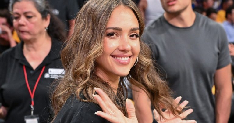 Jessica Alba’s Plunging Bra Top Look Has Fans Distracted by Her Abs