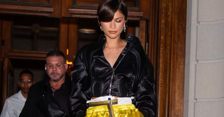 Zendaya Leaves Louis Vuitton Jacket Unzipped for Fresh Micro Shorts Look
