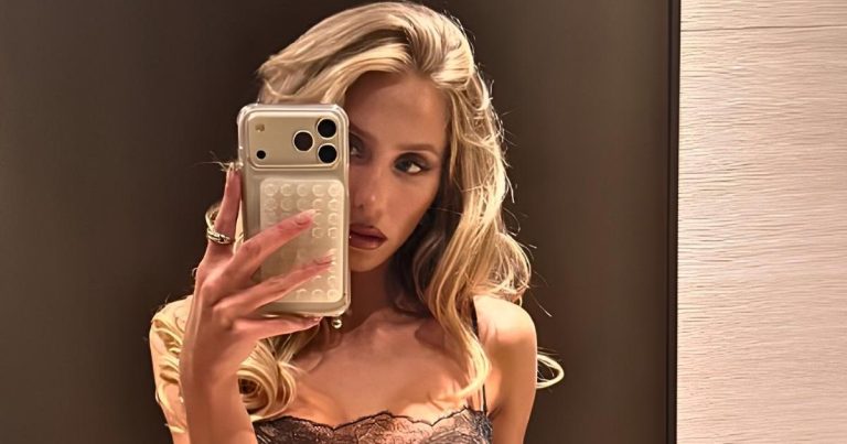 Alix Earle’s Lacy See-Through Micro Minidress Looks Like Straight-up Lingerie