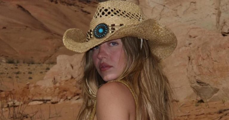 Sydney Sweeney’s Syrn Lingerie Peeks Through Plunging Low-Cut Top & Jeans