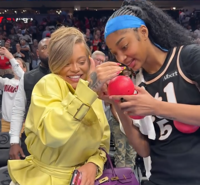 Latto Linked Up With Angel Reese Post-Game in Atlanta Wearing a Lemon Rowen Rose Set and Hermes Birkin Bag