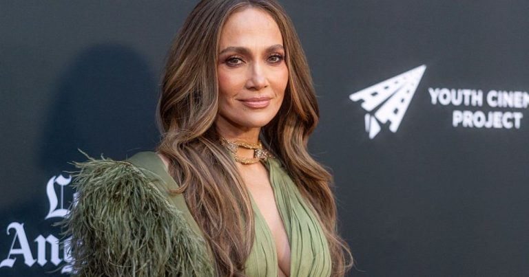 Jennifer Lopez Wears a Plunging Dress With So Many Cut-Outs It’s Barely Holding Together