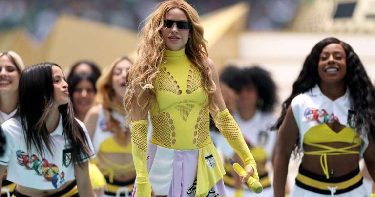 Shakira’s Fully See-Through Off-White Bodysuit Features Endless Cutouts