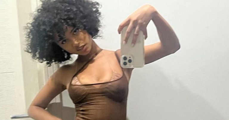 Tyla’s Bra Peeks Through Teeny Tiny Plunging Crop Top in Daring Look