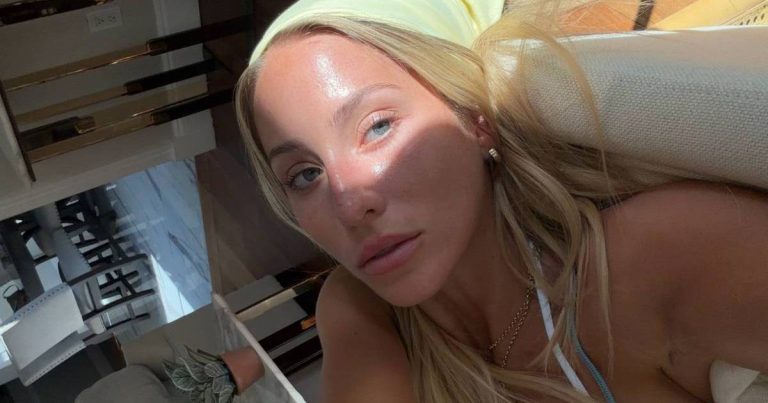 Alix Earle’s Bikini Peeks Through Her See-Through Top & Micro Shorts