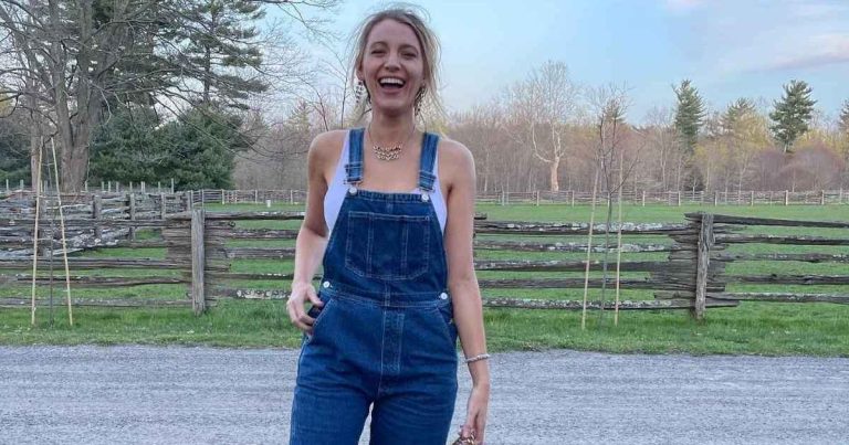 Blake Lively’s Plunging Top Hangs by Ultra-Thin String Over Micro Shorts