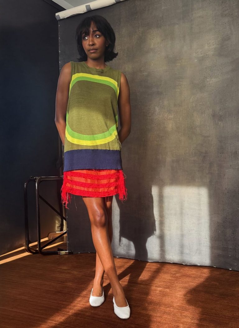 Ayo Edebiri Wears Edward Cuming For The Bear LA Times Feature
