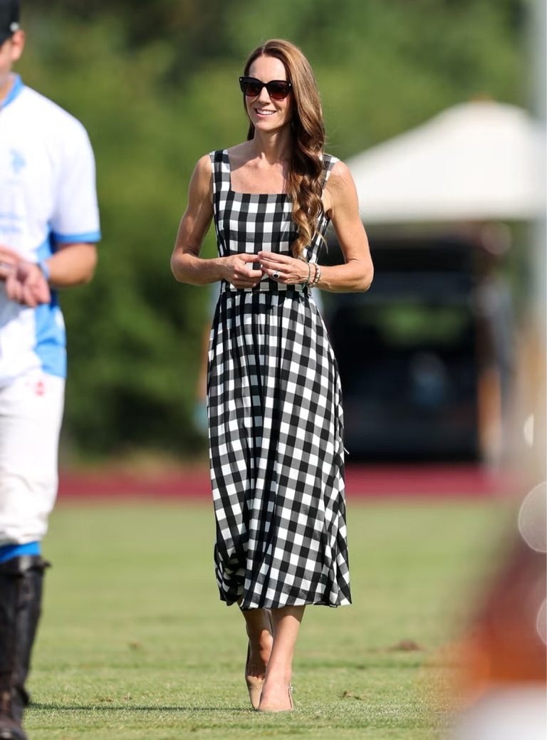 Kate Middleton Keeps It Cool In Gingham At The Charity Polo Cup