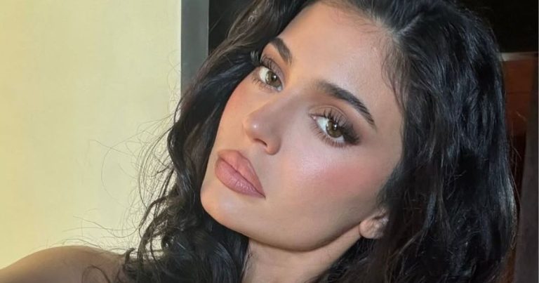 Kylie Jenner Lounges in a Skimpy Two Piece She Nearly Pops Out Of