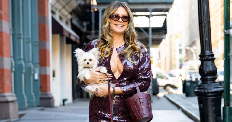 Heidi Klum Has Legs for Days in La DoubleJ Silk Micro Minidress