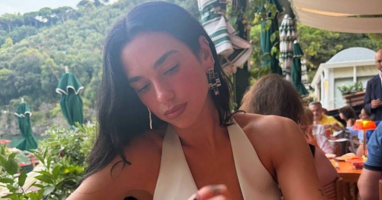 Dua Lipa Goes Wild in Skimpy Gucci Leopard-Print String Bikini & Skirt