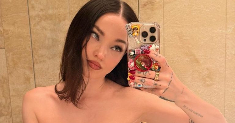 Dove Cameron’s Red-Hot Dress Plunges All the Way to Her Waist
