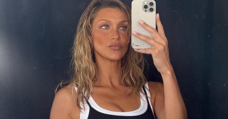 Bella Hadid’s Alo Bra Has a Plunging Keyhole Cutout in New Campaign