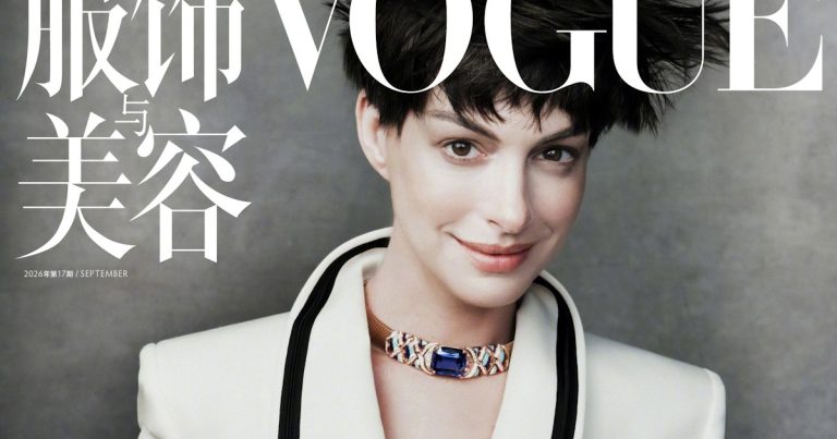 Anne Hathaway Gets an Extreme Hair Makeover on Vogue China’s September Cover
