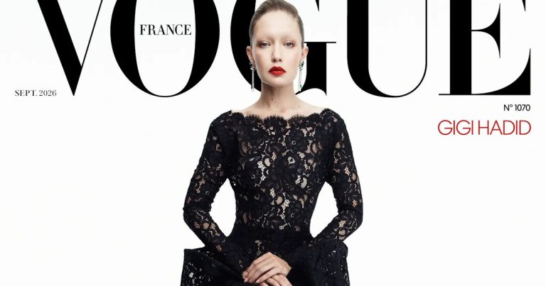 Gigi Hadid Serves Gothic Glamour in Saint Laurent on Vogue France’s September Cover
