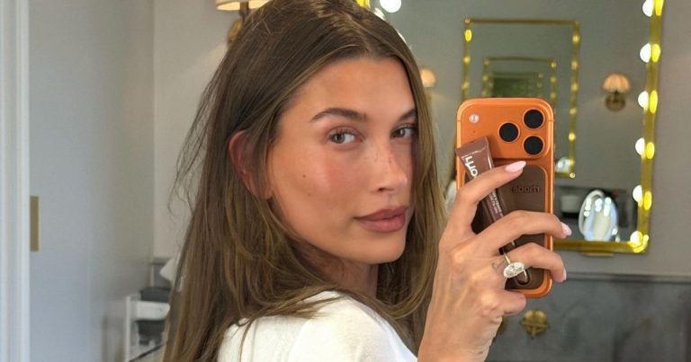 Hailey Bieber’s Miu Miu Micro Minidress Rides High on Her Thighs