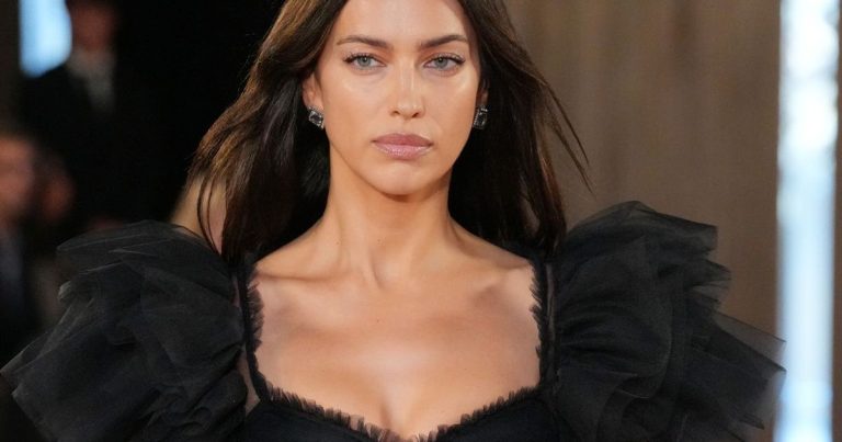 Irina Shayk’s Blumarine Micro Minidress With a Train Is So See-Through
