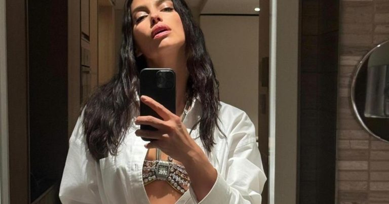 Irina Shayk Goes Pantless in Only Marella Blazer & High-Cut Bodysuit