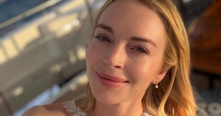 Lindsay Lohan’s Top Is So See-Through, Her Sports Bra Peeks Through