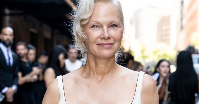 Pamela Anderson’s Low-Cut Calvin Klein Dress Proves Simple Does It