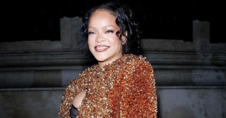 Rihanna Flashes Her Fully Sheer Bra in an Undone Matières Fécales Jacket