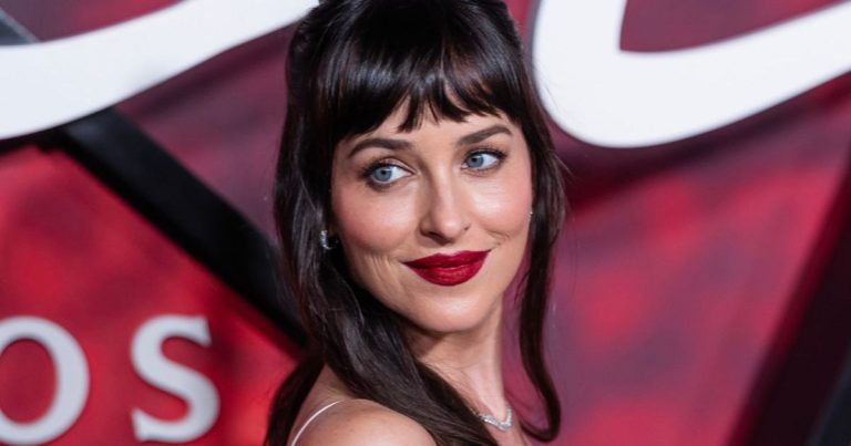 Dakota Johnson’s Plunging Stella McCartney Dress Is Lacy & See-Through