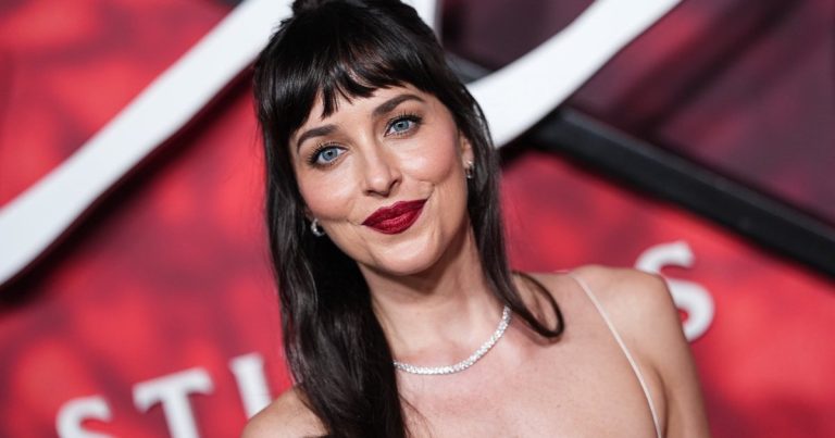 Dakota Johnson Turns up the Heat in Plunging High-Cut Spanx Bodysuit
